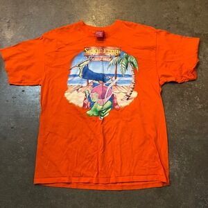 Vintage Señor Frogs Shirt Men XL Orange Nassau Bahamas Office View Graphic Tee